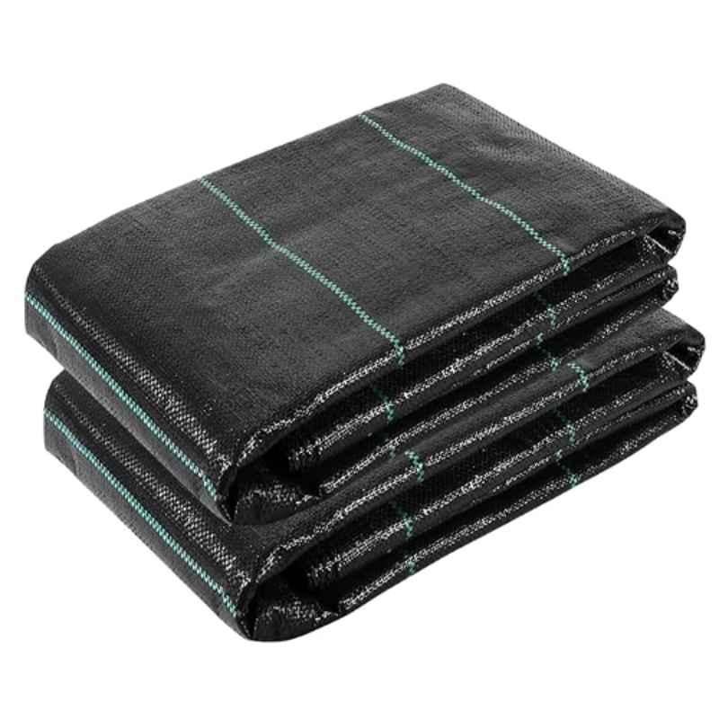Singhal Premium 1x100m 110 GSM Polypropylene Black Sheet Mat for Garden Weed Control Barrier