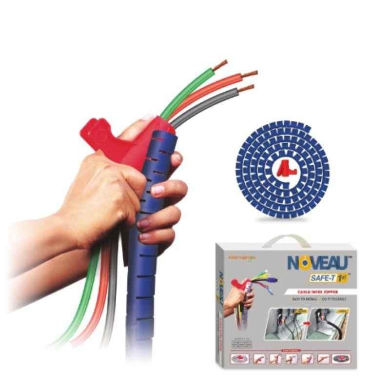Noveau Safe-T-1ST 16mm 1.5mm Virgin HDPE Blue Cable Zipper with Colour Box, NSFZ16BU1105 (Pack of 2)