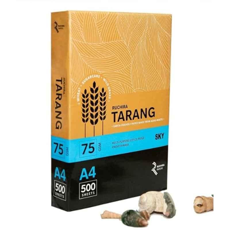 Ruchira Tarang A4 75 GSM 500 Sheets Sky Blue Copier Paper, RT123 (Pack of 5)