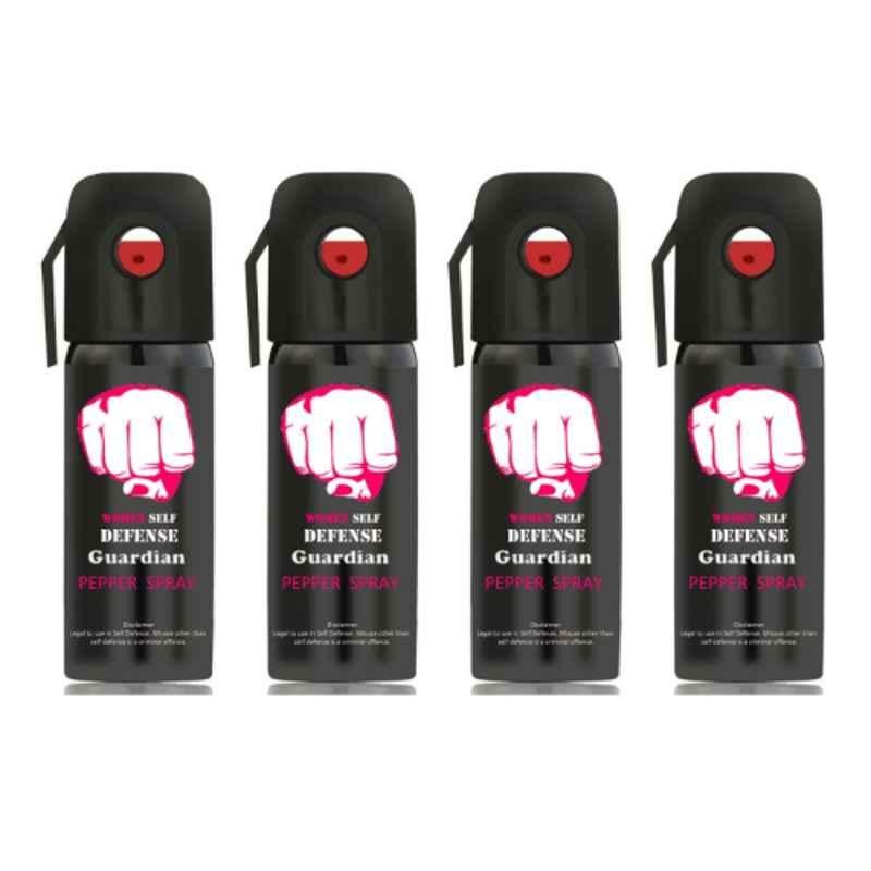 Guardian 55ml Black Self Defense Pepper Spray for Women, GUA-WSD-401 (Pack of 4)