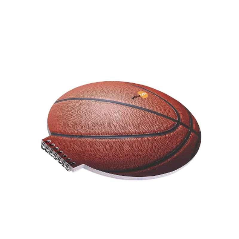 Navneet Youva 100 Pages Single Line Wiro Bound Basket Ball Shaped Notebook, 23825