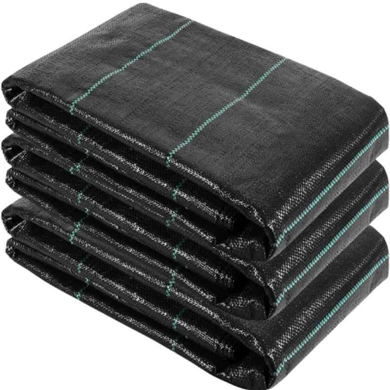 Singhal Premium 4x10m 110 GSM Polypropylene Black Sheet Mat for Garden Weed Control Barrier