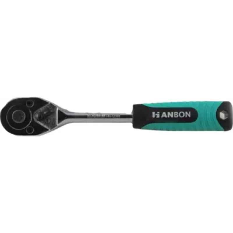 Hanbon 12.5mm Steel Green Single Sided Quick Release Reversible Ratchet Wrench, 52203