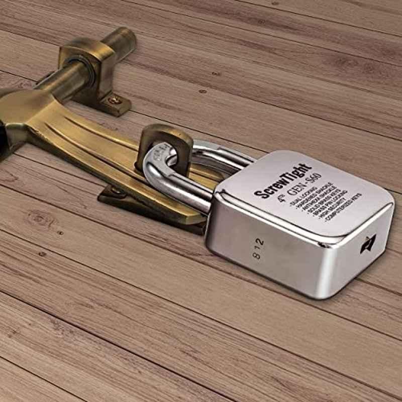 Screwtight 60mm Stainless Steel Chrome Finish Padlock, DL-S60MM-CP-001
