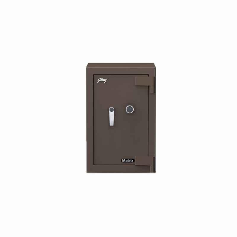 Godrej Matrix 2414 V5 KL 66 Liters Coffee Brown Key Lock Fire Resistant Manual Safe Locker with Internal Shelves (Tijori)