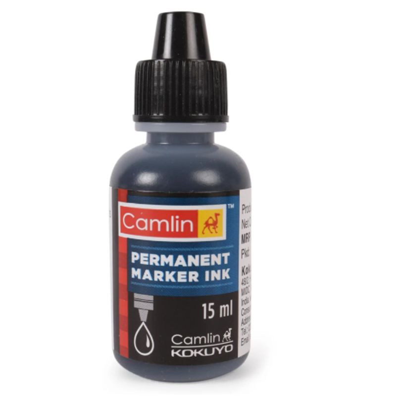 Camlin Black Permanent Marker Ink, 20000C407 (Pack of 10)