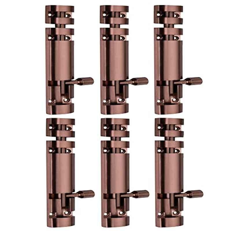 Screwtight Xylo 4 inch Aluminium Rose Gold Finish Tower Bolt, XYLO-RG-4IN-6 (Pack of 6)