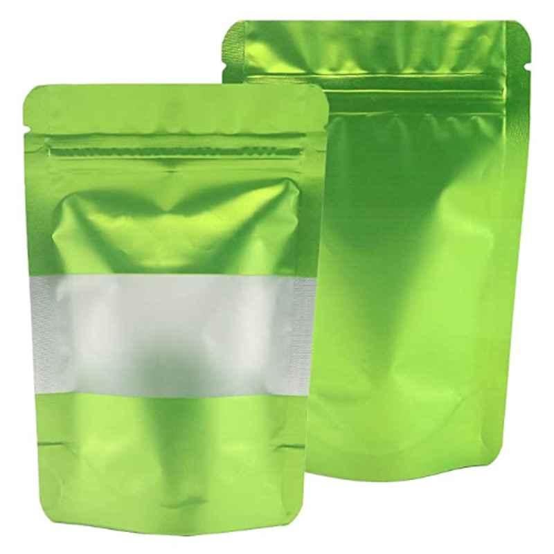 Deera 180x260mm Plastic Green Ziplock Standee Pouch (Pack of 25)