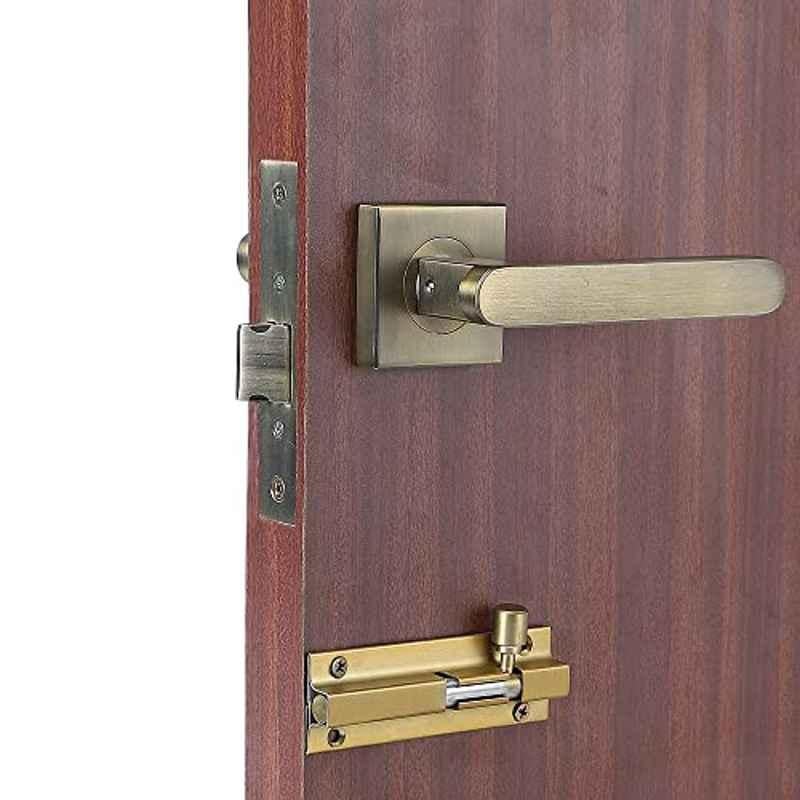 Saze  â€ŽStainless Steel 304 Matt Antique Finish Mortise Lock for Door with Bolt Latch & Pull Handle, LB-304