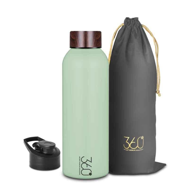360 Love Teak 1L Stainless Steel Single Wall Olive Water Bottle (Pack of 3)