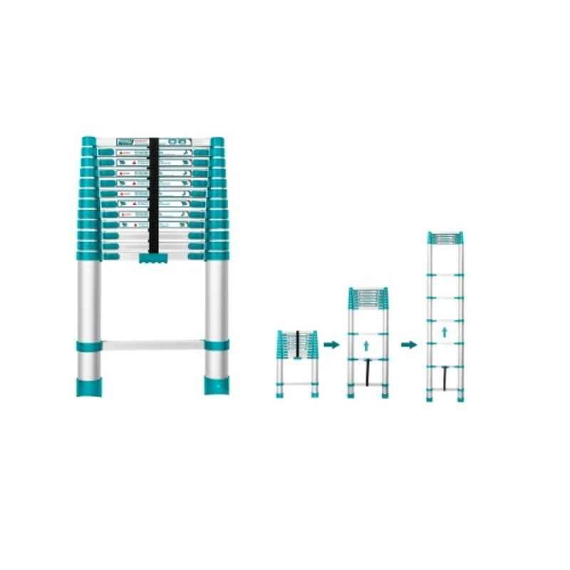 Total 150kg 12 Step Aluminium Telescopic Ladder, THLAD08121