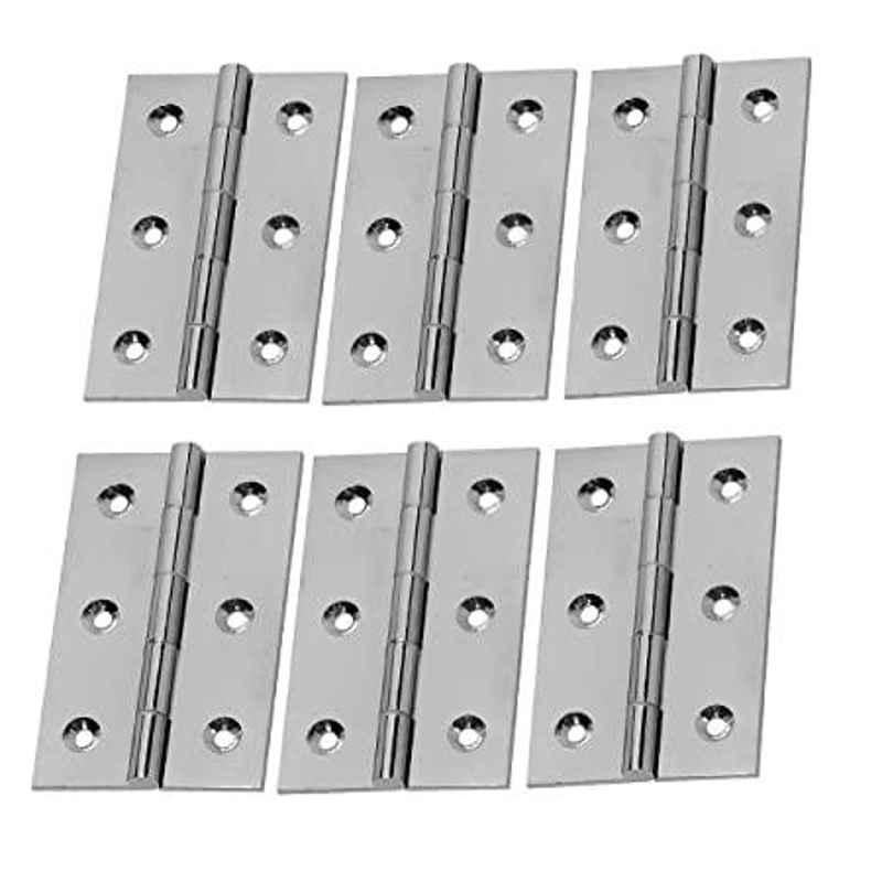 Smart Shophar 2 inch Stainless Steel Silver Butt Hinge 3, SHA40HG-BUTT-SL3X1X2-P6 (Pack of 6)