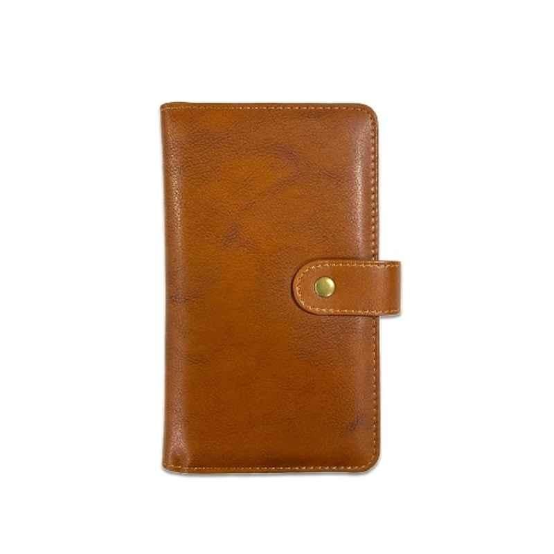Pragya Executive 80 Pages 8.5x16cm Tan Leather Basic Travel Organizer, PP249 Tan
