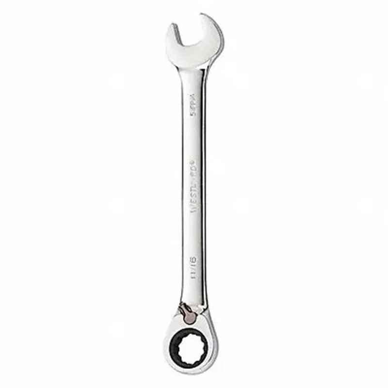 Westward 8-7/8 inch Alloy Steel Chrome Ratchet Wrench, 54PP40