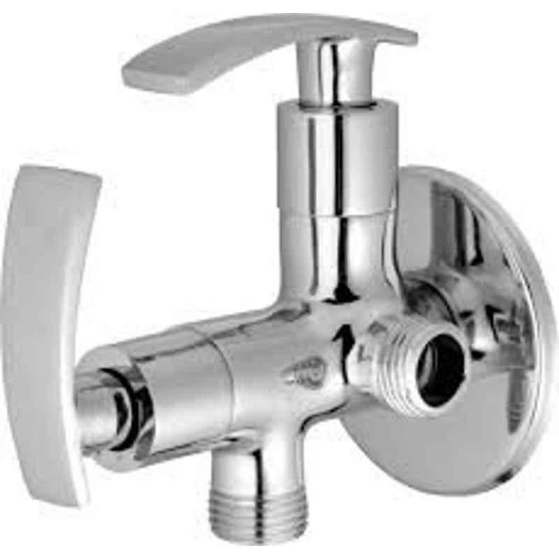 10X Brass 2 in 1 Chrome Plate Softy Angle Valve by Moglix
