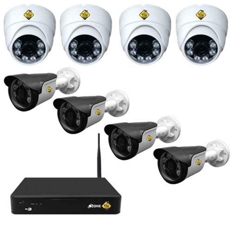 Ozone 2MP AHD 4 Dome & 4 Bullet CCTV Camera Kit Combo with 8 Channel Wi-Fi DVR