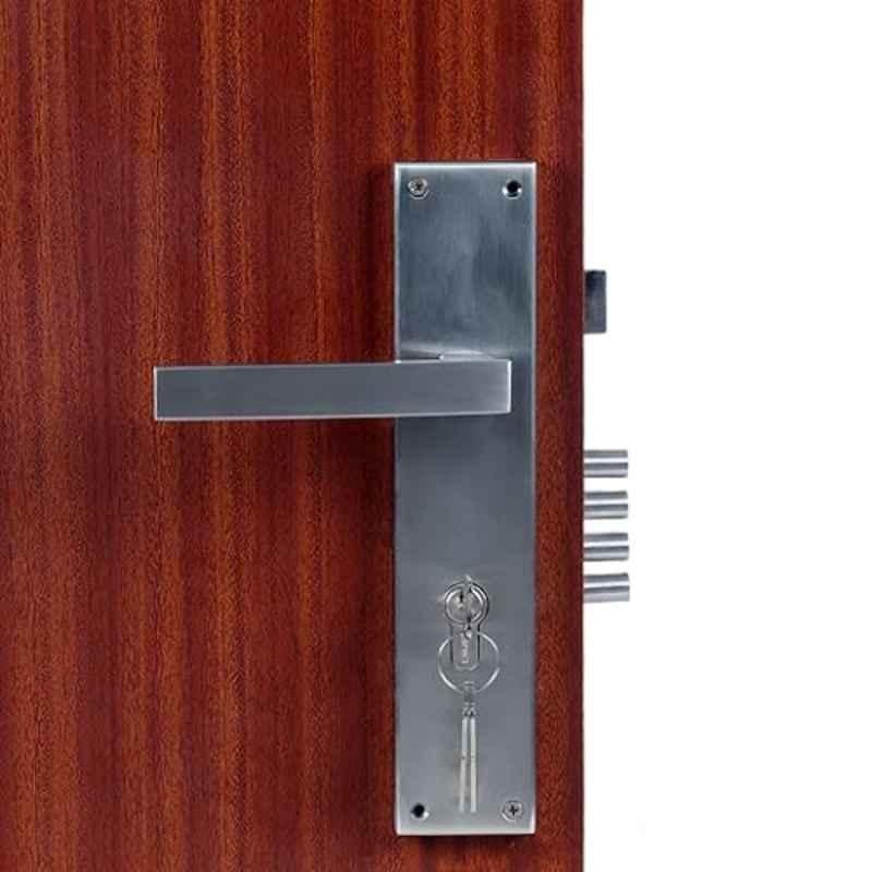 Homexpert MG308 10 inch 60mm Stainless Steel Satin Finish Cylindrical Plate Both Side Key Mortise Door Lock Set