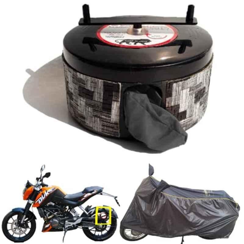 Bike Blazer Gun Metal Black Nylon Taffeta Universal Size Semi-Automatic Bike Body Cover for KTM 125 Duke, 2021 RC 125, 2021 RC 200 & 790 Duke