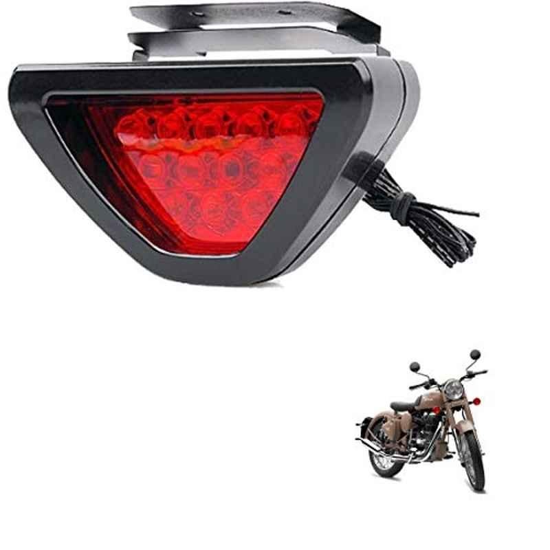 Kozdiko 12 LED Triangle Shape Bike Brake Light with Flash Mode for Royal Enfield Classic Desert Storme, koz_94735