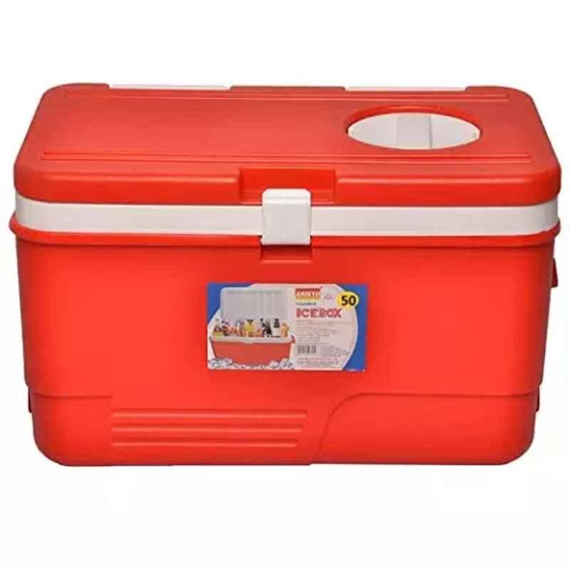 Aristo 50L Red Ice Box with Vent Lid & Tap