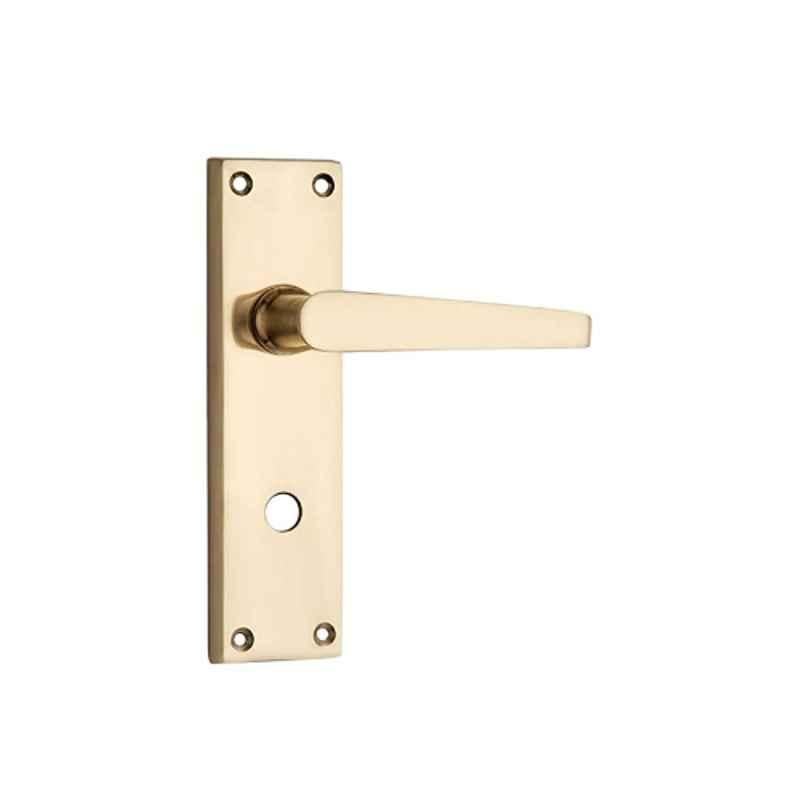 Screwtight B110203PBL 6 inch Brass Golden Door Lever Lock Handle Set