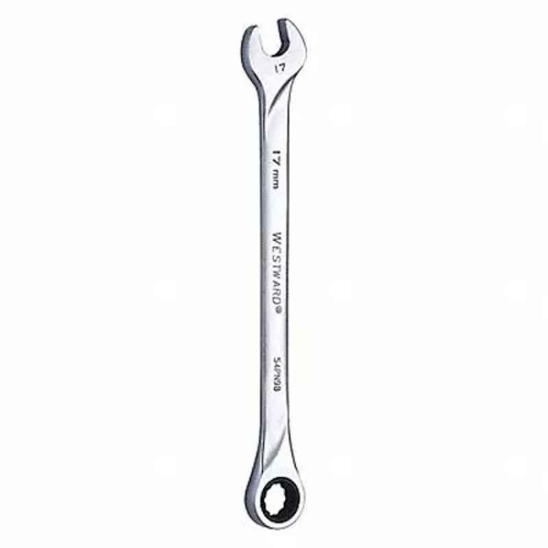 Westward 10-3/4 inch Alloy Steel Chrome Ratchet Wrench, 54PN98