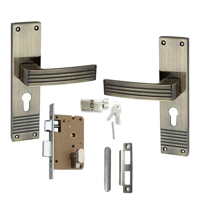 Atom O-31 Brass Antique Finish Cylindrical Mortise Lock Set With 3 Brass Keys