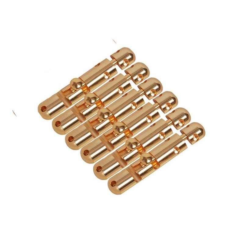 Smart Shophar 6 inch Brass Gold Capsule Tower Bolt, SHA10TW-CAPS-GL06-P6 (Pack of 6)