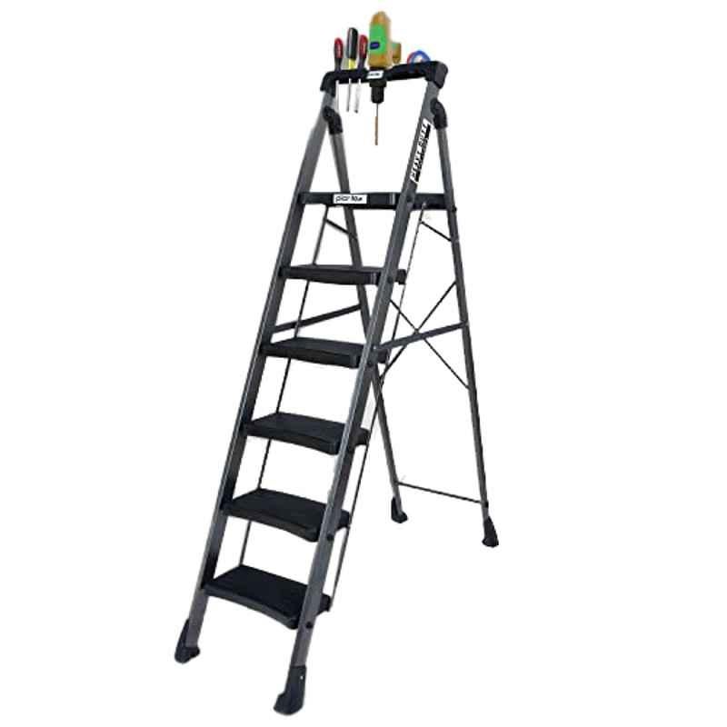 Plantex Alloy Steel Grey 6 Step Heavy Duty Ladder for Home, APS-672-6