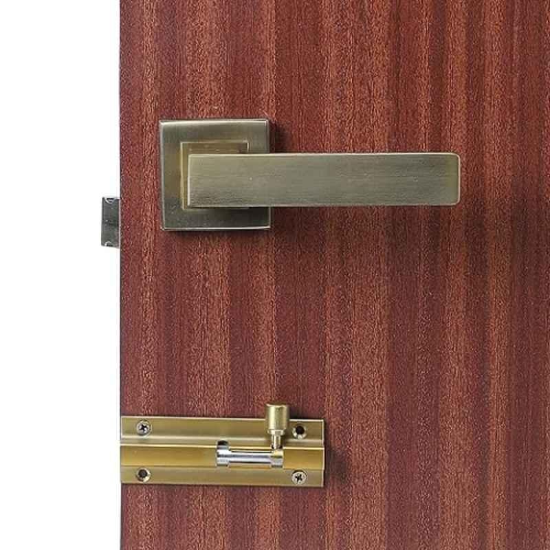 Homexpert LB-10003 Stainless Steel Antique Brass Finish Heavy Duty Mortise Door Lock Set with Bolt Latch & Pull Handle