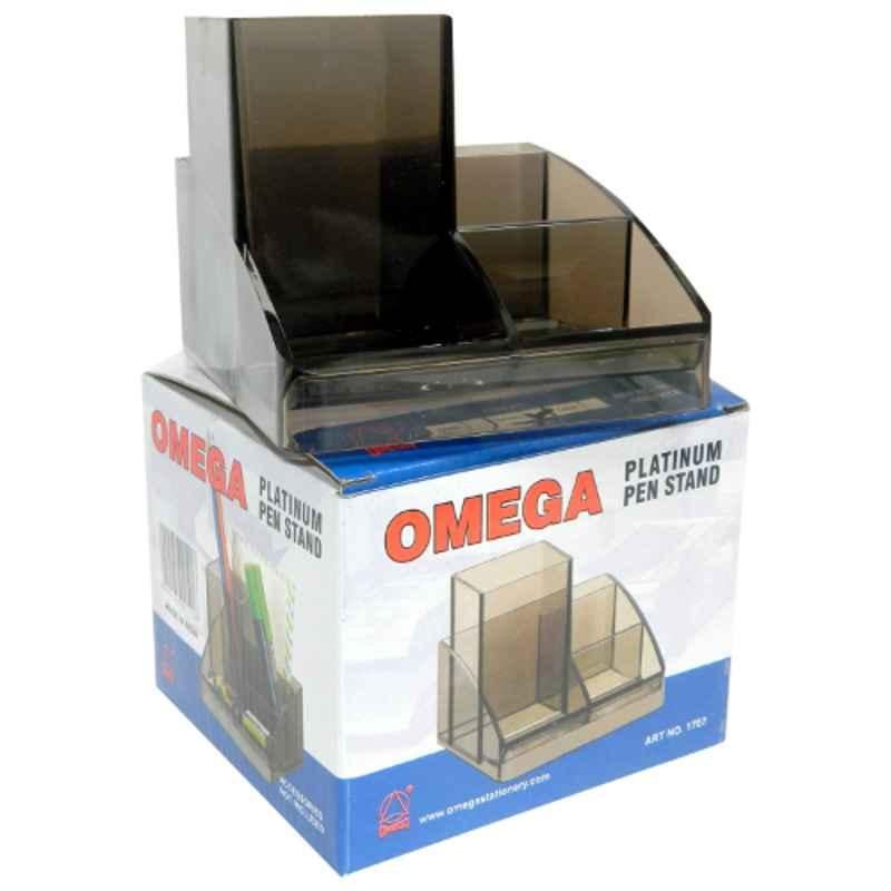 Omega 17 9x7x6cm Black Platinum Pen Holder, 1707