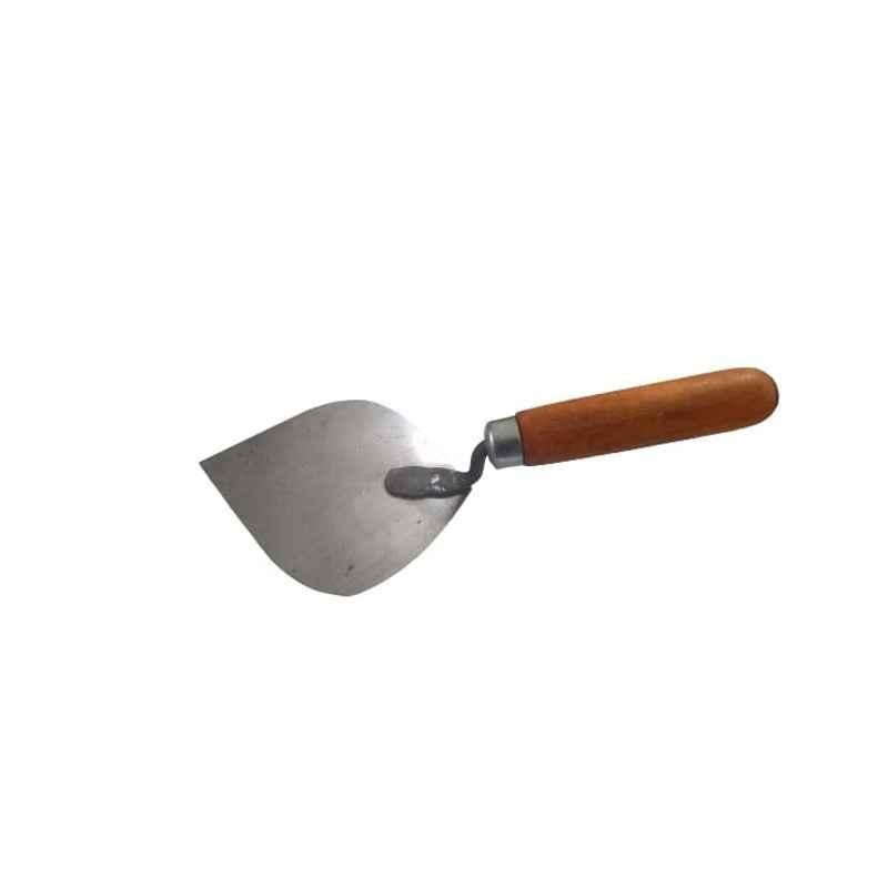 B K Jagan & Co 5 inch Iron & Wooden Masonry Trowel for Construction Work