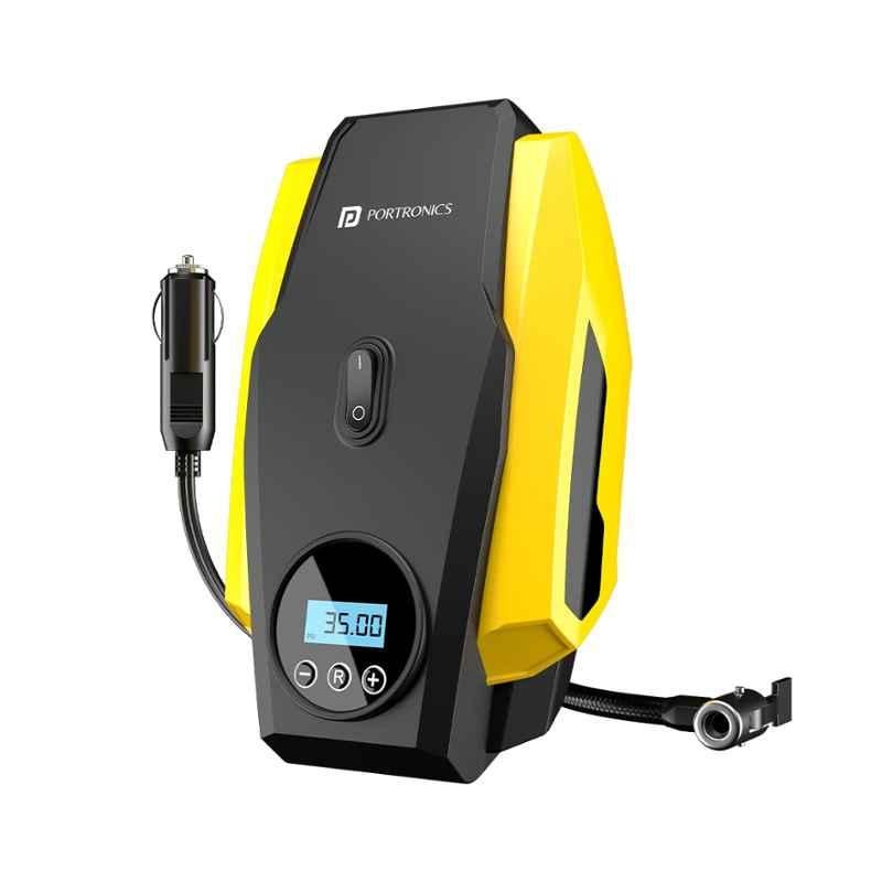 Portronics Vayu Lite Black 150 PSI Portable Tyre Inflator, POR 2006