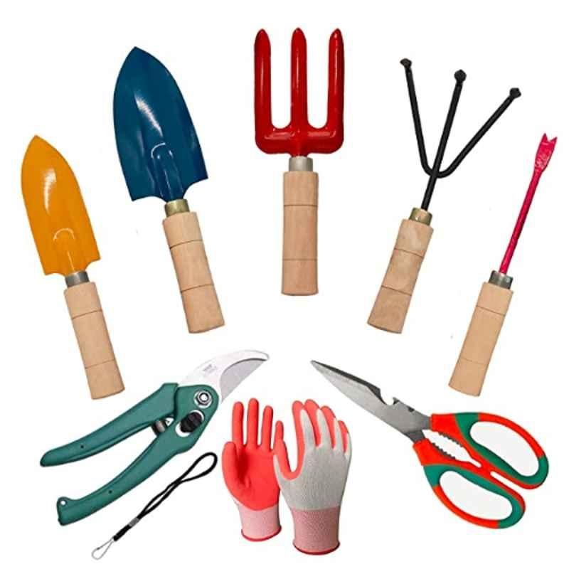 Cinagro 8 Pcs Wooden Handle Garden Tool Kit