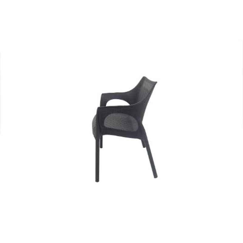 Supreme Love Seat Premium Plastic Black Two Seater Sofa