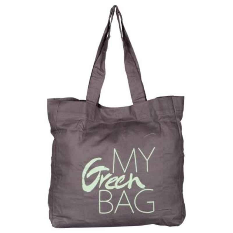 RUR Greenlife Cotton Reusable Grey Shopping Bag with Velcro Closure