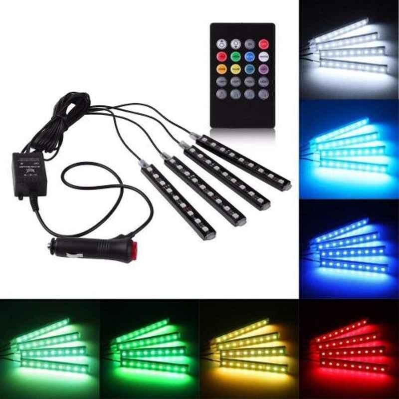 Viva City WV001RCA007 4 Pcs Multicolour Plastic LED Car Interior Light