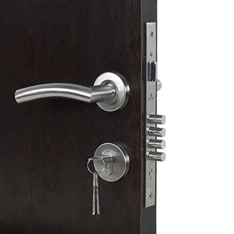 Handle Waala Rose MG1105-R-BSK Stainless Steel Silver Both Side Key Mortise Door Lock Set