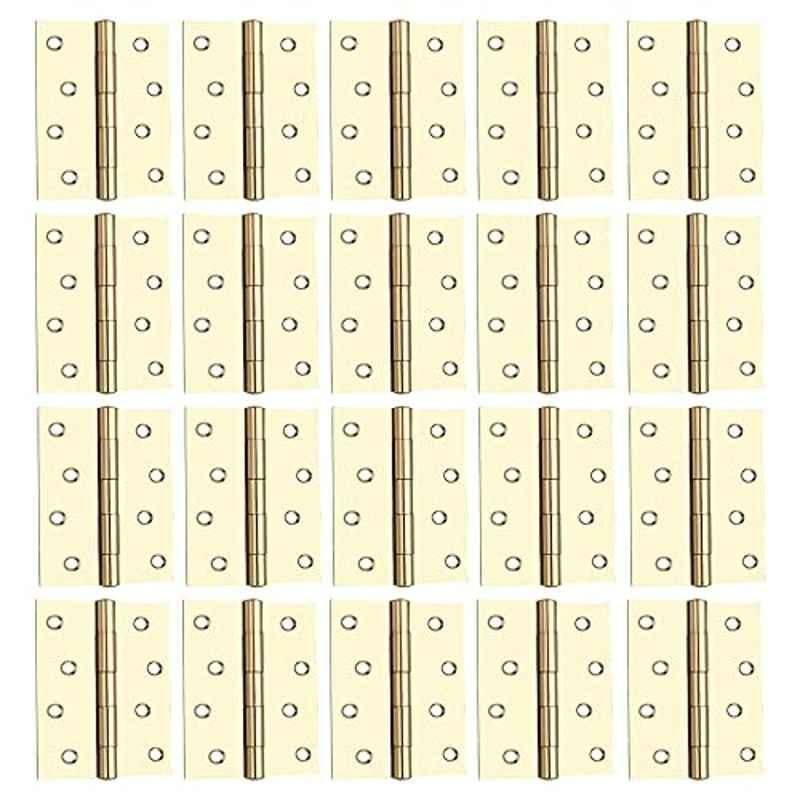 Screwtight 4 inch Iron Door & Cabinet Butt Hinge with Brass Plated Finish, S170106EB-20 (Pack of 20)