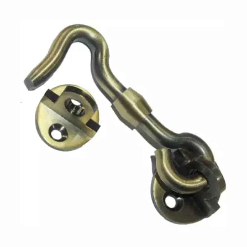 RiseOm 2.5 inch Antique Finish Brass Oval Eye Gate Hook, 8F-JVF4-MWR0 (Pack of 14)