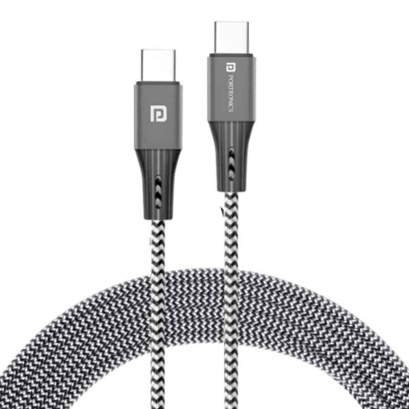 Portronics Konnect A Plus 100W Black Type C to Type C Cable, POR 1260