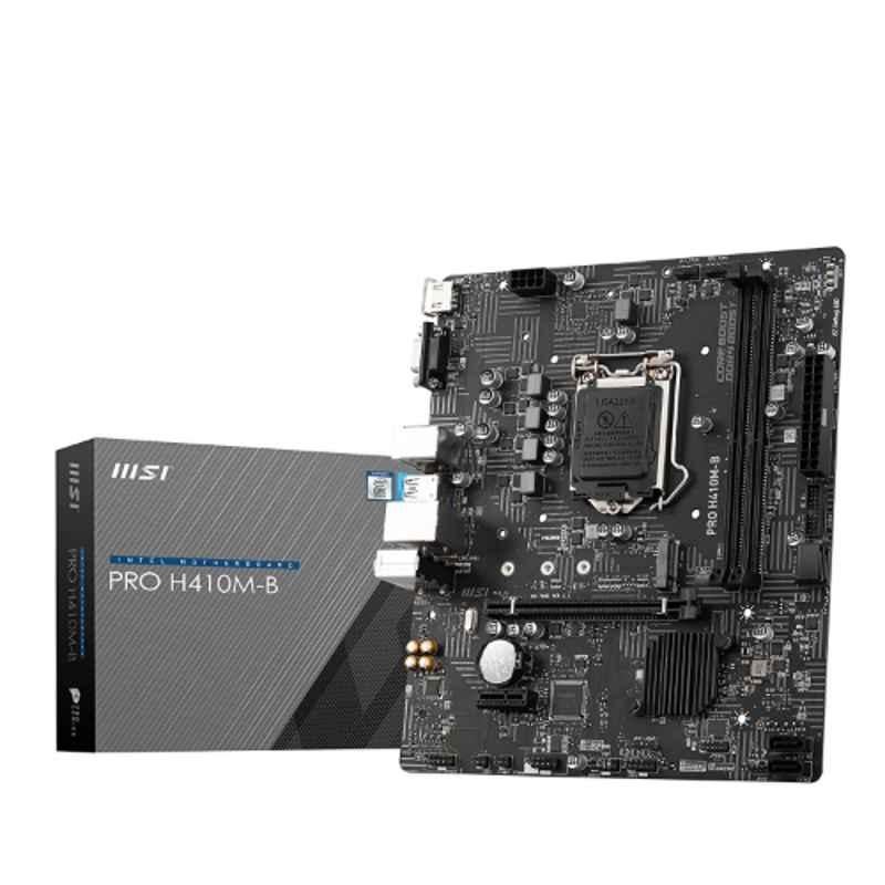 MSI Pro H410M-B 7273011 2933MHz DDR4 Black Motherboard with Supported LGA 1200 Socket