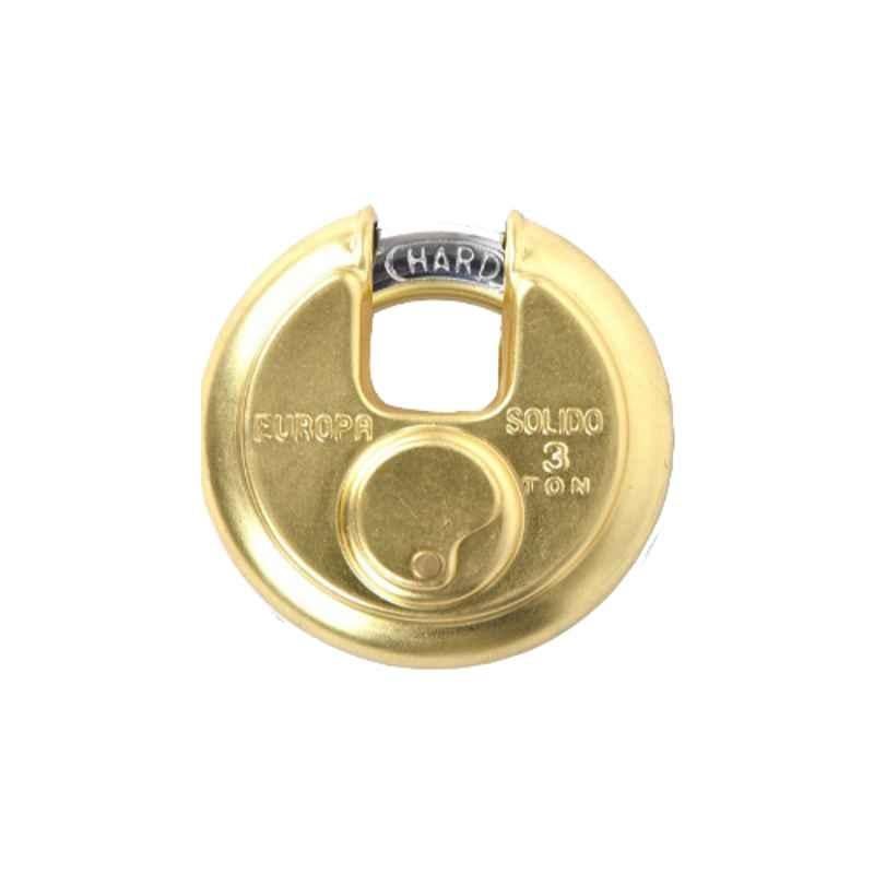Europa 9.5mm 14 Pin Brass Matt with Insurance High Security Disc Padlock, P370