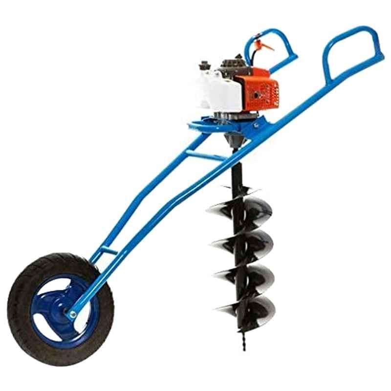 Kanak 63CC Trolley Type Earth Auger with Single Wheel & 12 inch Drill