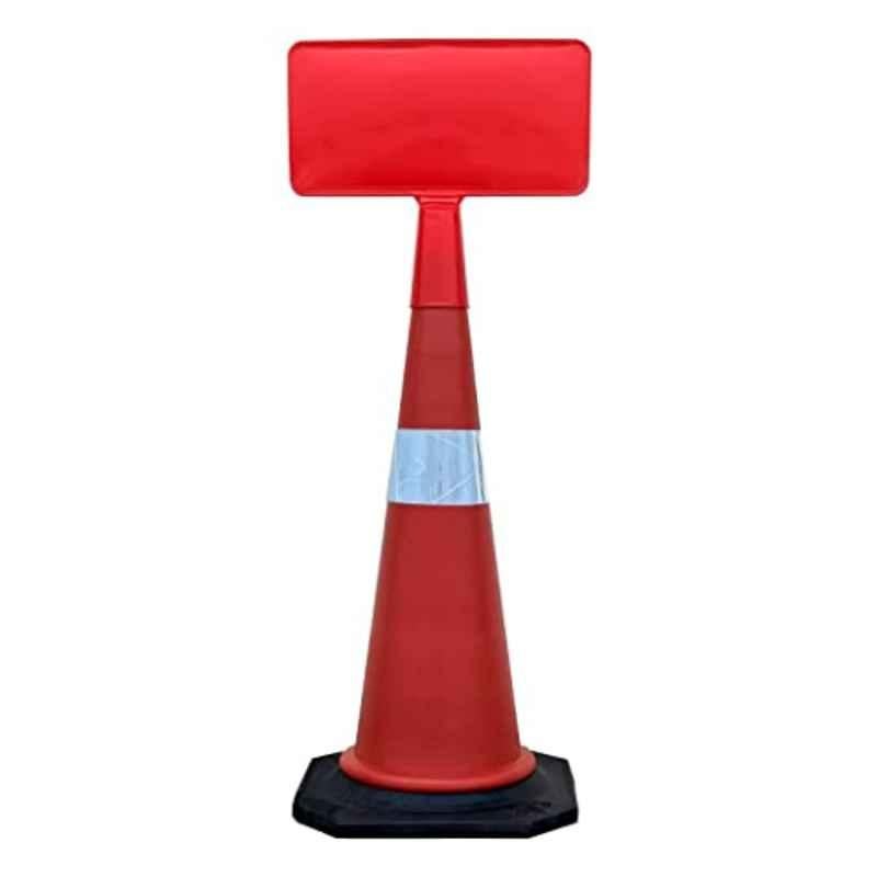 Ladwa 750mm Red Normal Road Traffic Safety Cone with Sign Plate