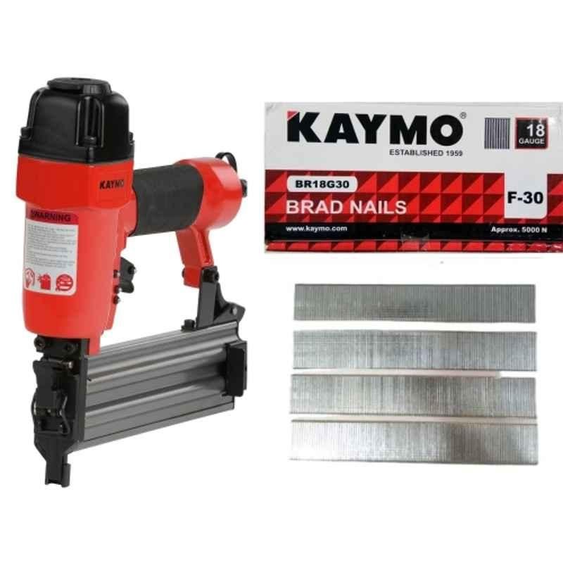 Kaymo NEO-PB18G50+BR18G30 10-50mm Pneumatic Brad Nailer Gun with 5000 Pcs F-30 BR18G30 30mm Heavy Duty Nails