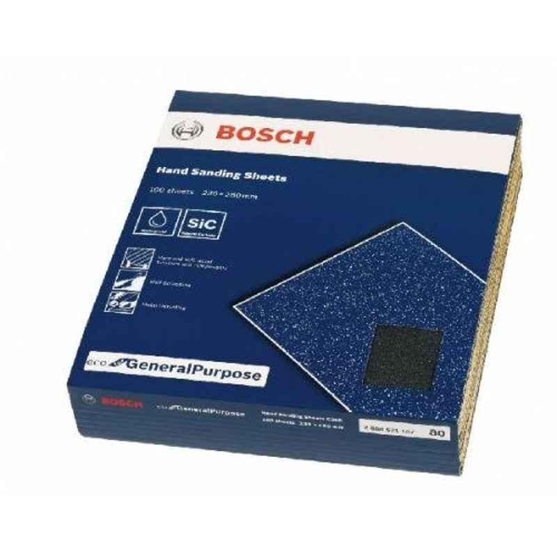 Bosch 2608621512 230x280mm 120 Grit Hand Sanding Sheet, (Pack of 100)