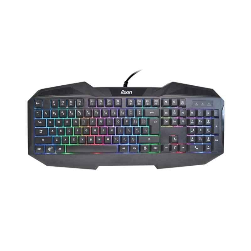 Foxin Black USB RGB Backlit Gaming Keyboard, FGK-902