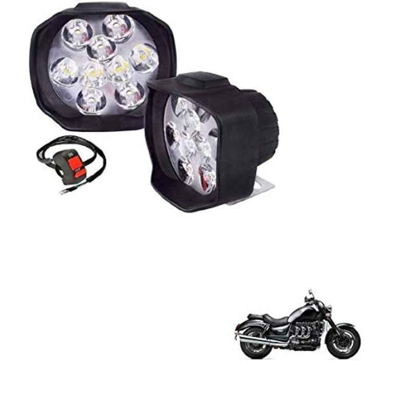 Kozdiko 2 Pcs Sheen 15W 9 LED 6000k Transformer Bumble Bee Style LED Fog Light Set for Triumph Rocket III Roadster, koz_81532