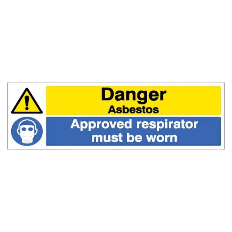 SUNSIGNS 600x200mm Vinyl & ACP Sheet Danger Asbestos Approved Respirator Must be Worn Signage, SN0145VNLM3HPIFAM